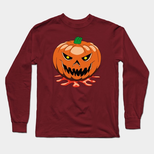 Halloween pumpkin head Long Sleeve T-Shirt by TMBTM